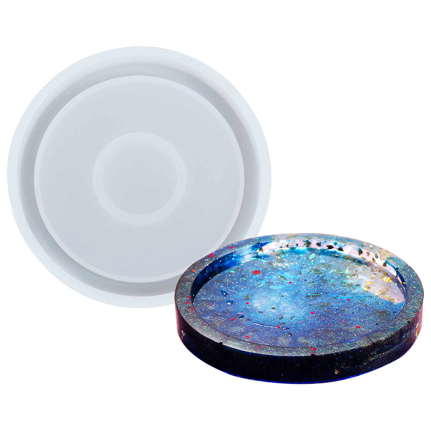 Light Gray Urban Crafter Small Round Edge Coaster Mould Resin Moulds