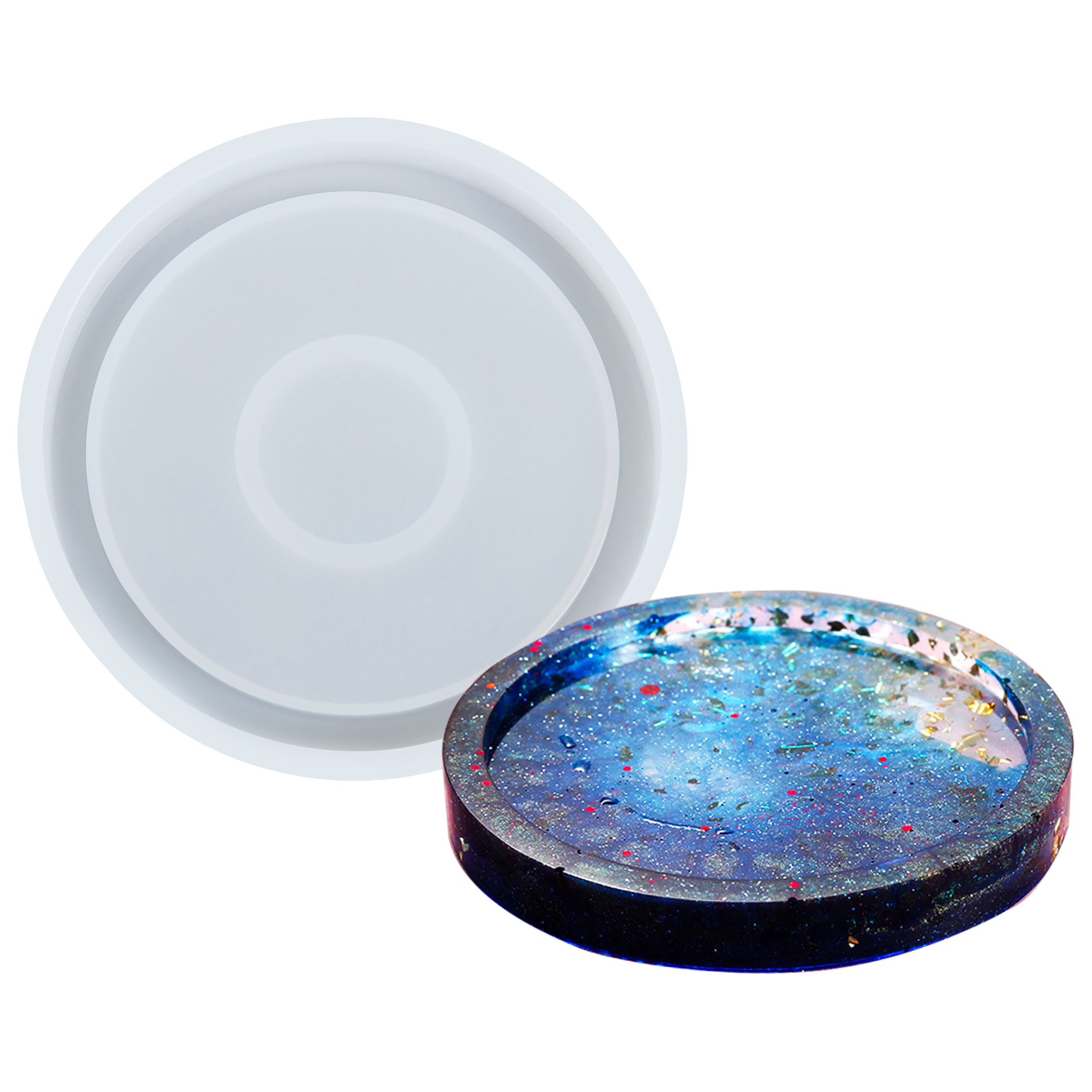 Light Gray Urban Crafter Small Round Edge Coaster Mould Resin Moulds