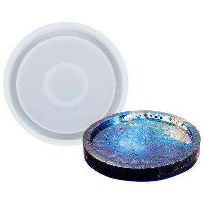 Light Gray Urban Crafter Small Round Edge Coaster Mould Resin Moulds