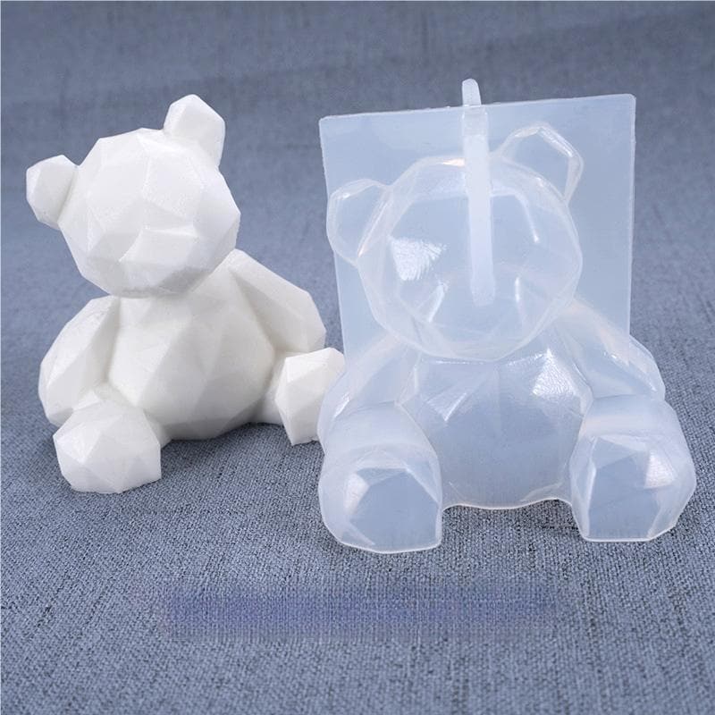 Light Slate Gray Urban Crafter Geometric Teddy Bear Mould Resin Craft