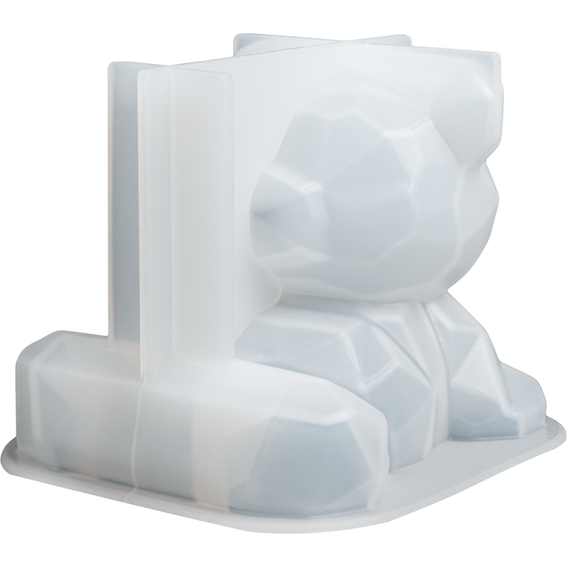 Light Gray Urban Crafter Sitting Teddy Bear Mould Resin Craft