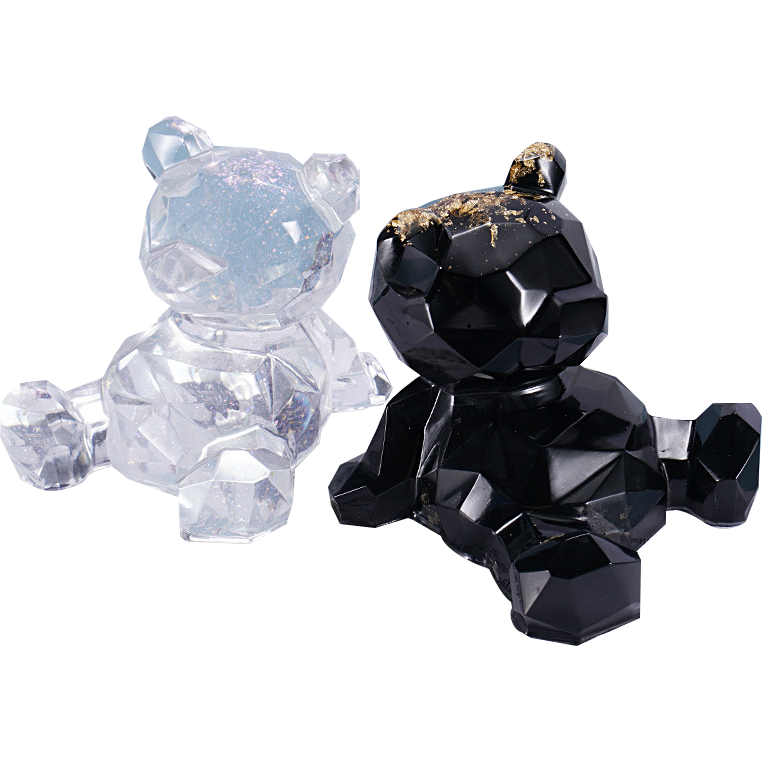 Light Gray Urban Crafter Sitting Teddy Bear Mould Resin Craft