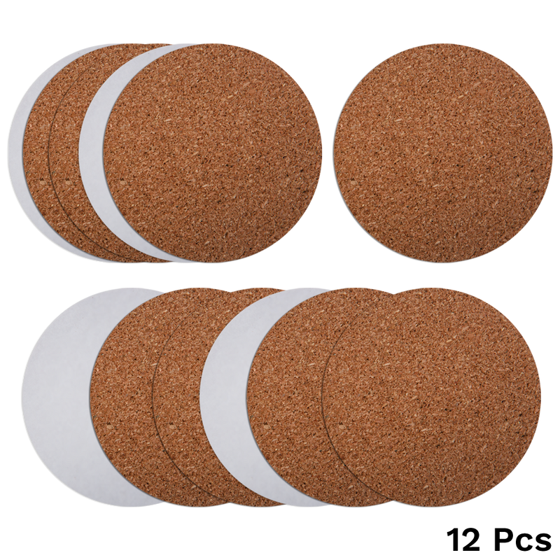 Sienna Urban Crafter Adhesive Cork Backing Packs-Round (12 Pack) Resin Craft