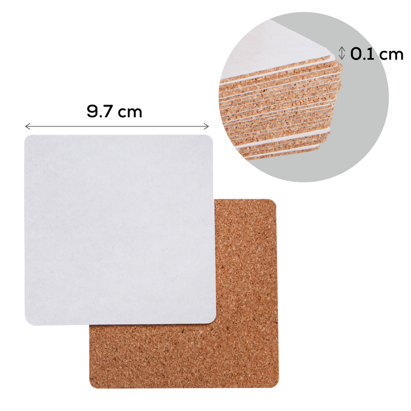 Sienna Urban Crafter Adhesive Cork Backing Packs-Square (24 Pack) Resin Craft