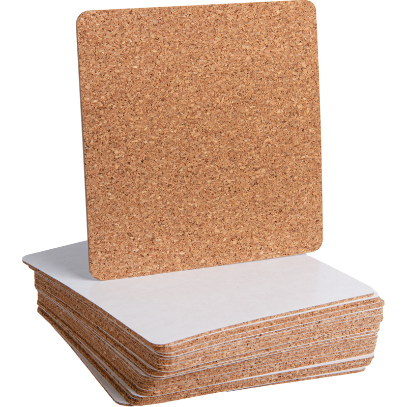 Rosy Brown Urban Crafter Adhesive Cork Backing Packs-Square (24 Pack) Resin Craft