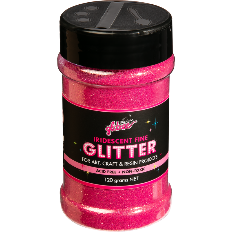 Black Illusions Iridescent Fine Glitter 0.3mm-Pink Bullion (113g) Craft Basics