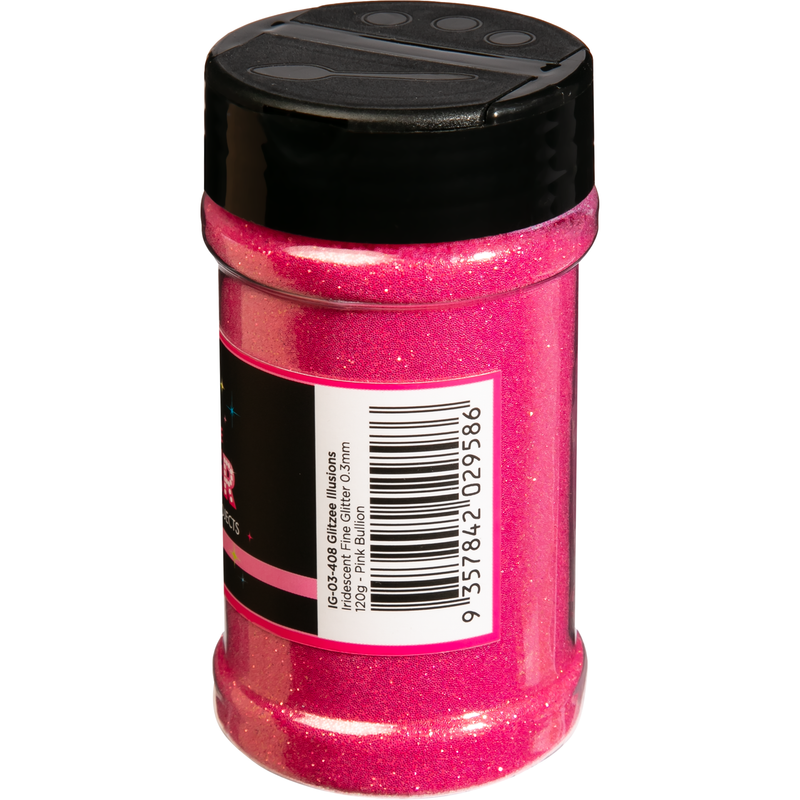 Black Illusions Iridescent Fine Glitter 0.3mm-Pink Bullion (113g) Craft Basics
