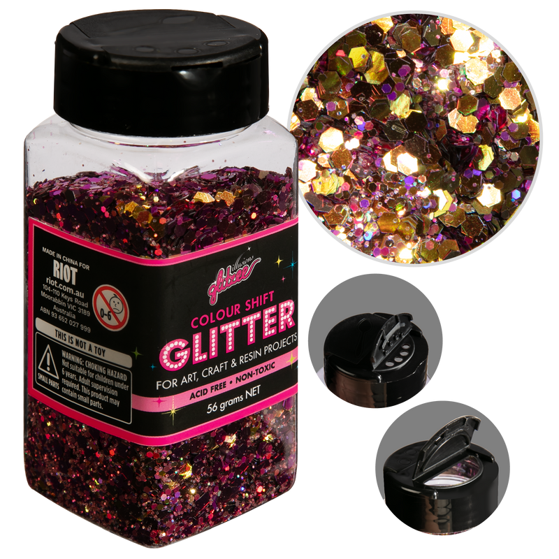 Tan Illusions Colour Shift Glitter (Mix Size)-Princess Colour Shift (56g) Craft Basics