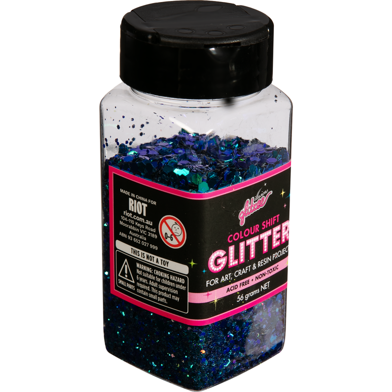 Gray Illusions Colour Shift Glitter (Mix Size)-Mermaid Colour Shift (56g) Craft Basics