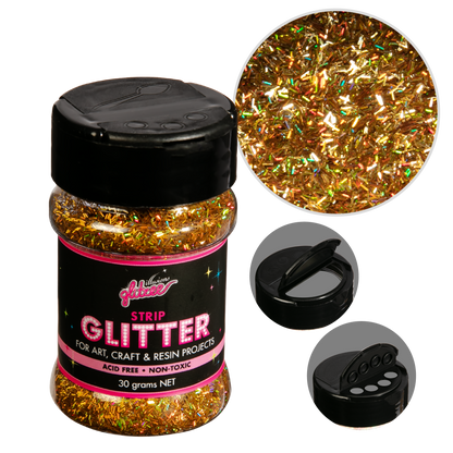 Black Illusions Strip Glitter-Gold (30g) Craft Basics