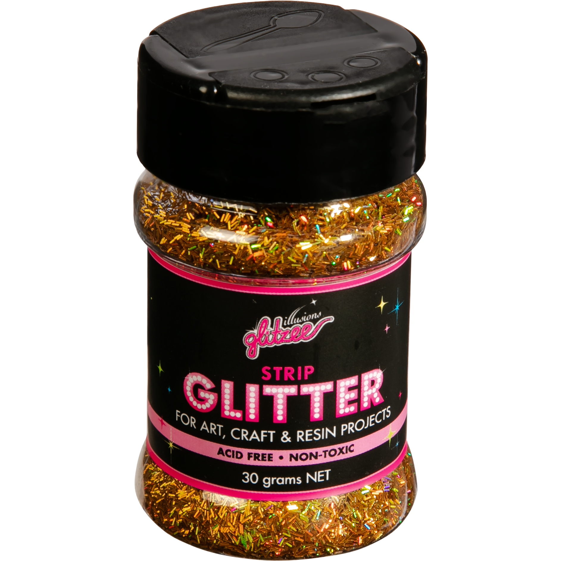 Dark Salmon Illusions Strip Glitter-Gold (30g) Craft Basics