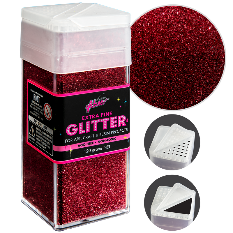 Thistle Illusions Extra Fine Ordinary Glitter 0.2mm-Raspberry (120g) Craft Basics