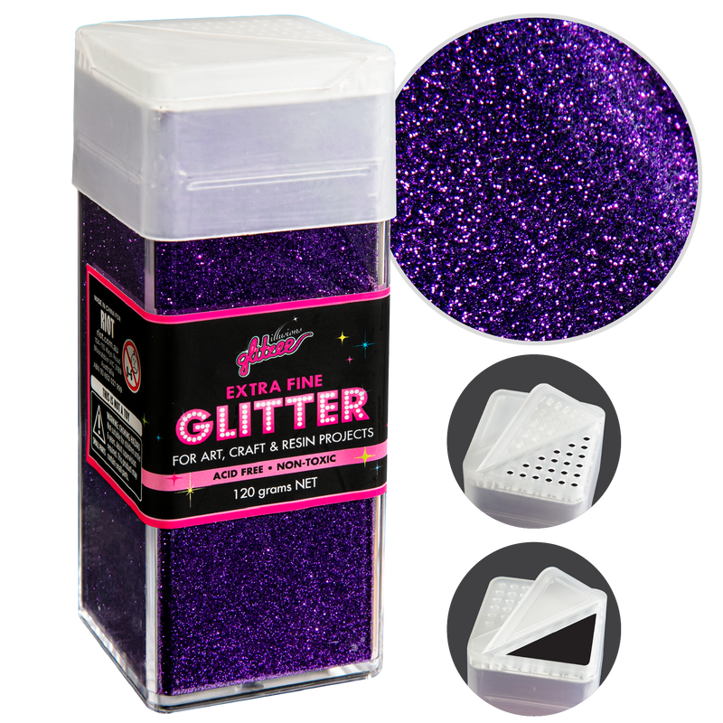Midnight Blue Illusions Extra Fine Ordinary Glitter 0.2mm-Muse Purple (120g) Craft Basics