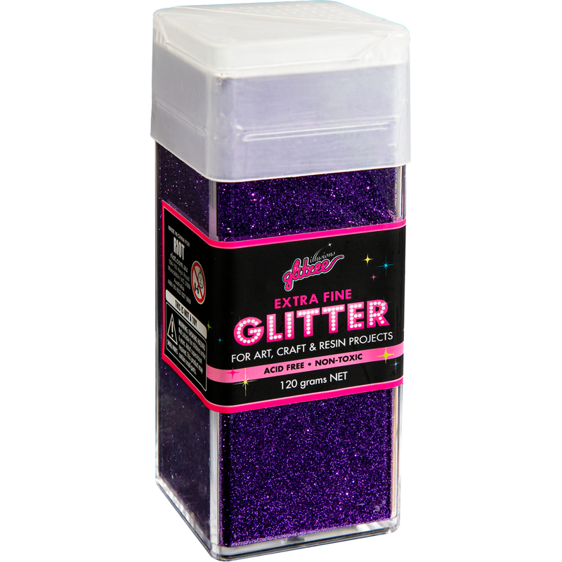 Black Illusions Extra Fine Ordinary Glitter 0.2mm-Muse Purple (120g) Craft Basics