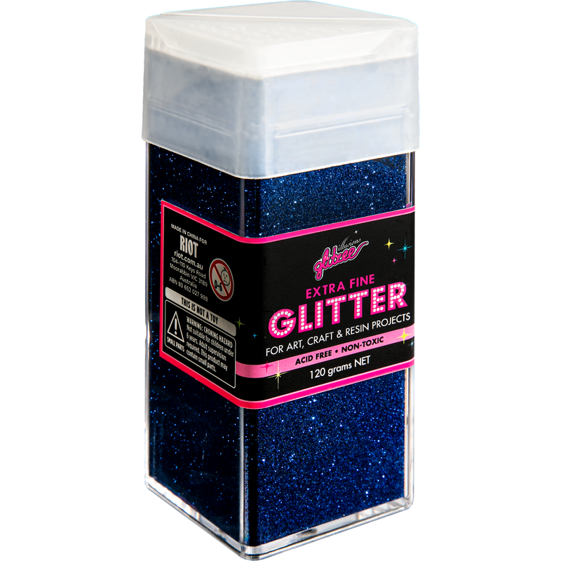 Light Gray Illusions Extra Fine Ordinary Glitter 0.2mm-Royal Blue (120g) Craft Basics