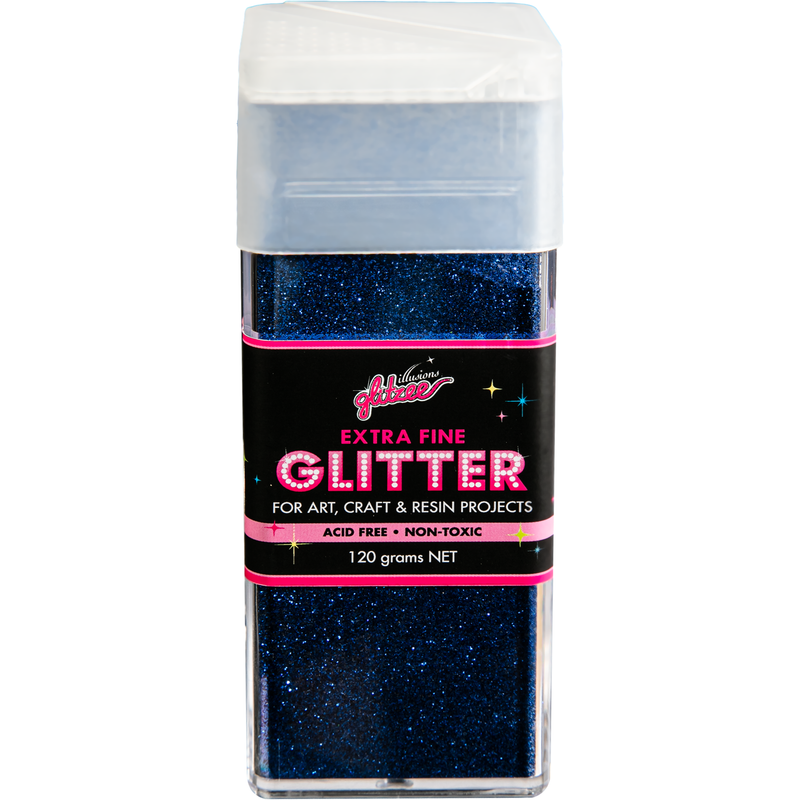 Light Gray Illusions Extra Fine Ordinary Glitter 0.2mm-Royal Blue (120g) Craft Basics