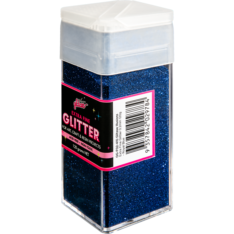 Midnight Blue Illusions Extra Fine Ordinary Glitter 0.2mm-Royal Blue (120g) Craft Basics