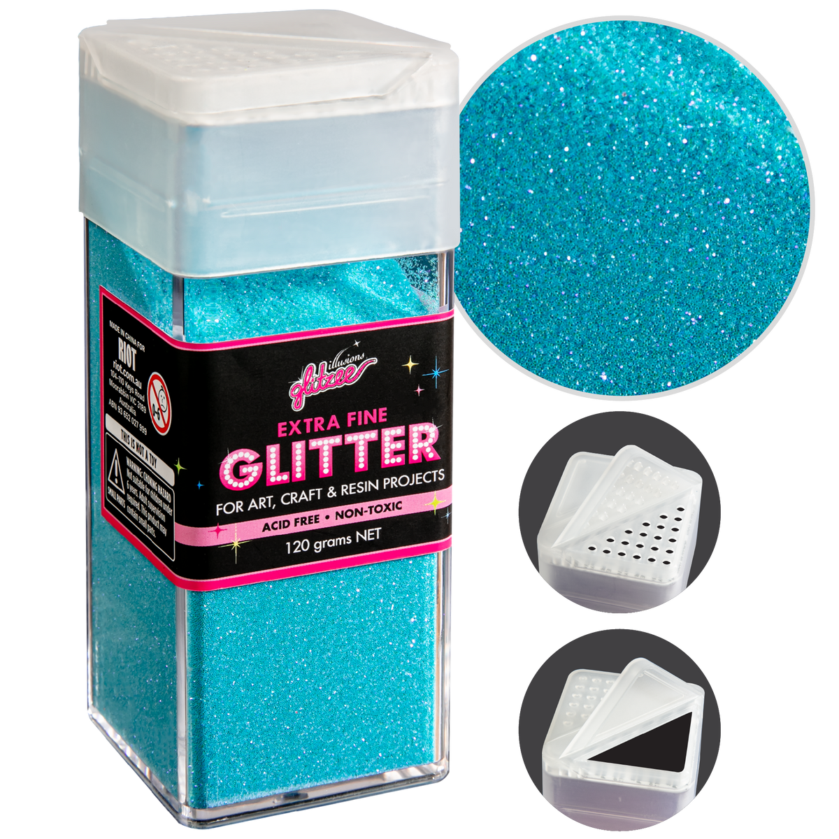 Thistle Illusions Extra Fine Ordinary Glitter 0.2mm-Light Blue (120g) Glitter