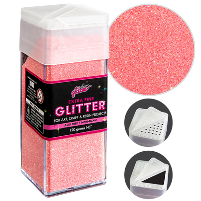 Light Pink Illusions Extra Fine Ordinary Glitter 0.2mm-Pink (120g) Glitter