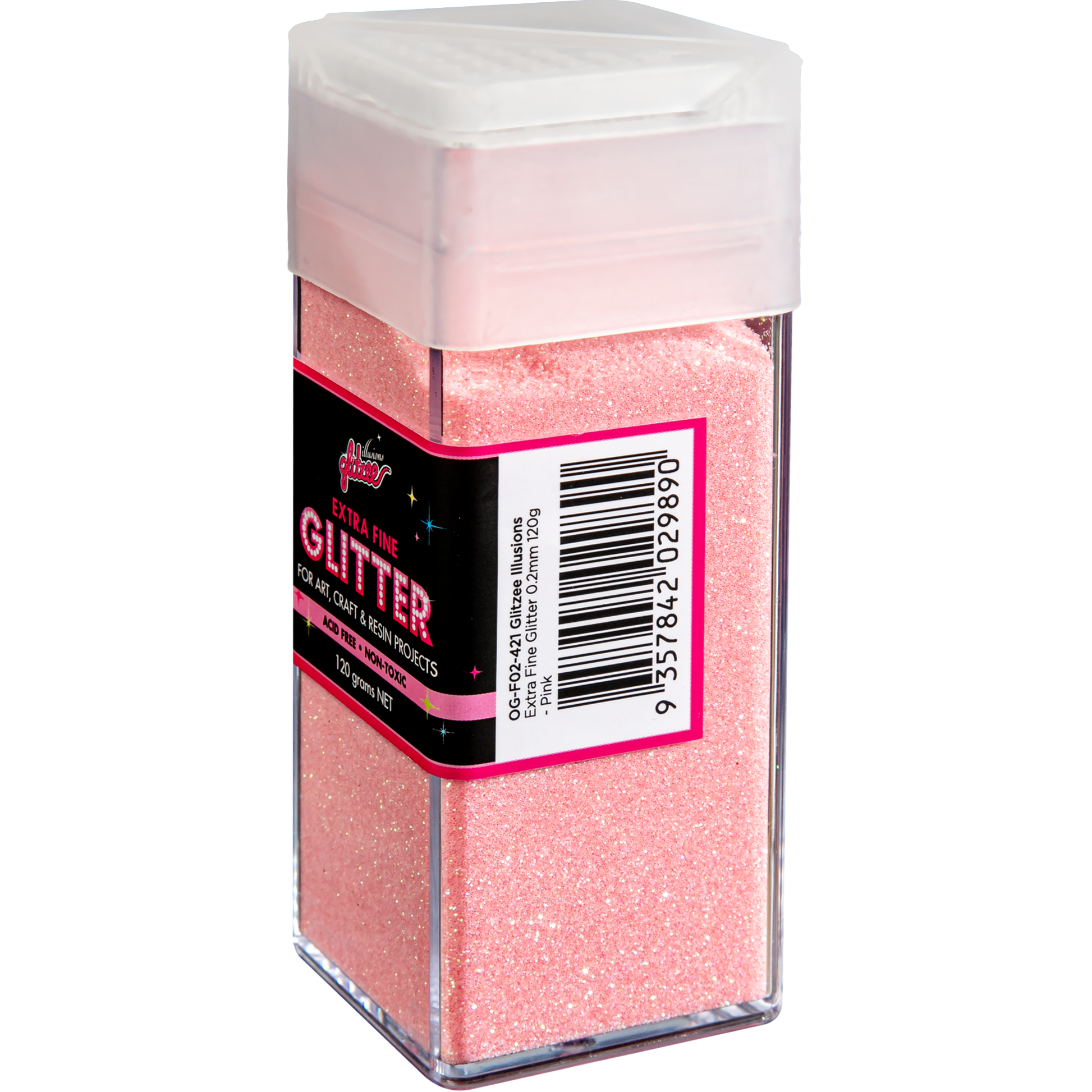 Pink Illusions Extra Fine Ordinary Glitter 0.2mm-Pink (120g) Glitter