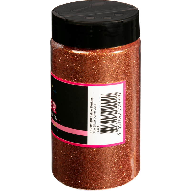 Dark Salmon Illusions Fine Ordinary Glitter 0.2mm-Gold (227g) Craft Basics