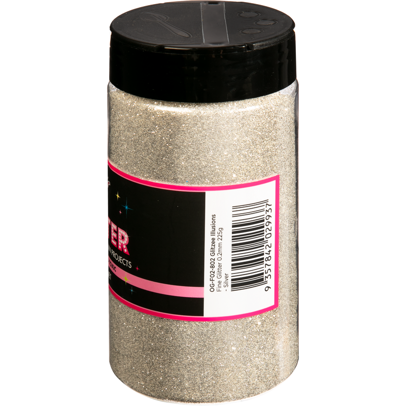 Gray Illusions Fine Ordinary Glitter 0.2mm-Silver (227g) Craft Basics