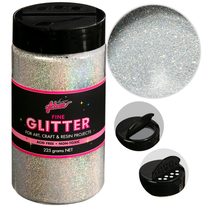 Gray Illusions Fine Ordinary Glitter 0.2mm-Bling Holographic (227g) Glitter