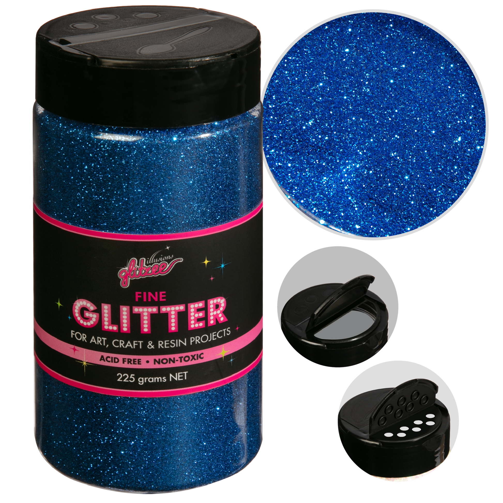 Black Illusions Fine Ordinary Glitter 0.2mm-Marine (240g) Glitter