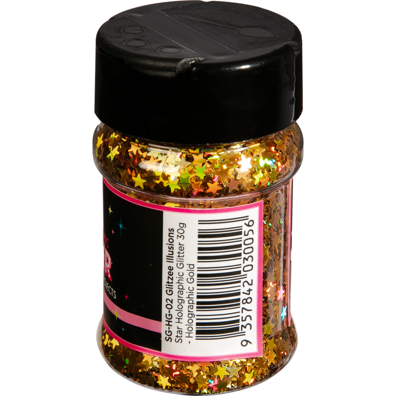 Tan Illusions Star Holographic Glitter-Holographic Gold (30g) Craft Basics