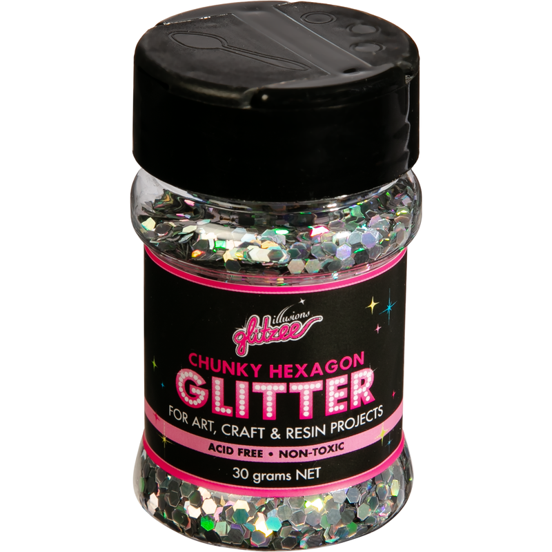 Rosy Brown Illusions Chunky Hexagon Glitter-Holographic (30g) Craft Basics