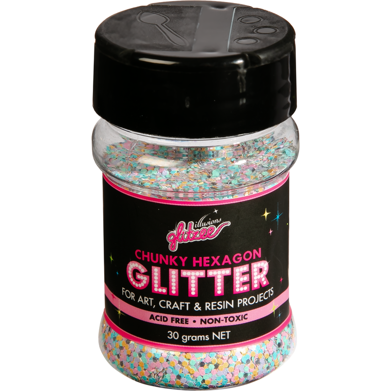 Tan Illusions Chunky Hexagon Glitter-Pastel (30g) Craft Basics