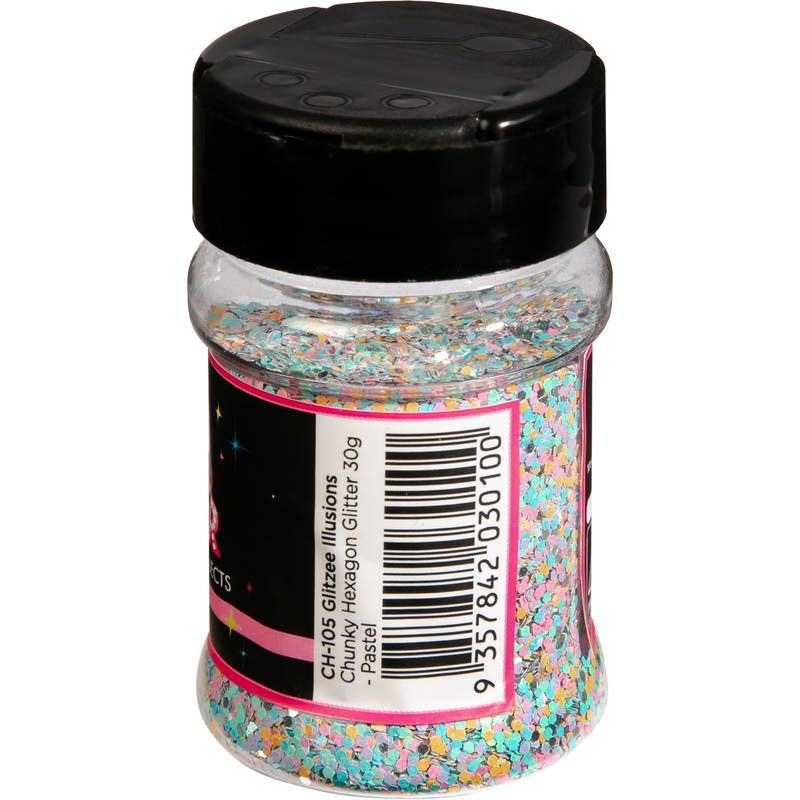 Thistle Illusions Chunky Hexagon Glitter-Pastel (30g) Craft Basics