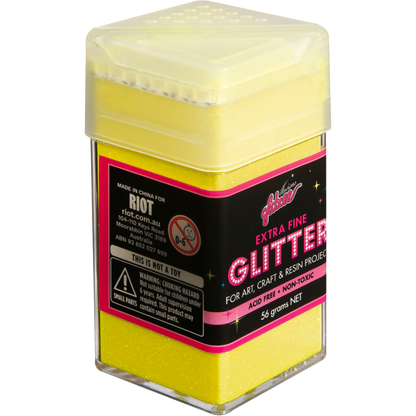 Black Illusions Extra Fine Glitter 0.2mm-Neon Yellow (56g) Craft Basics