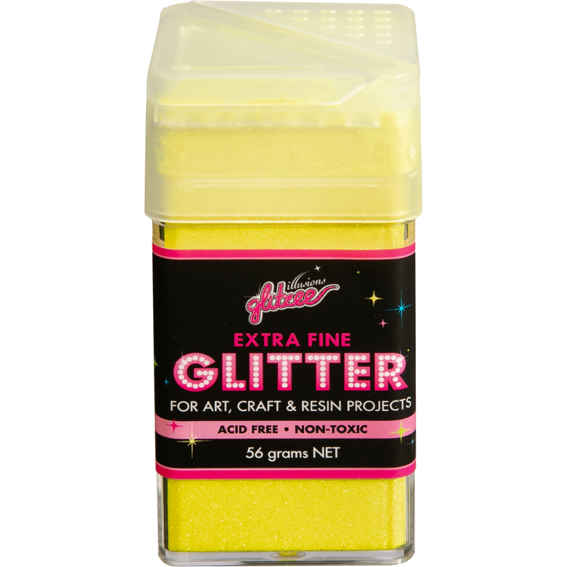 Black Illusions Extra Fine Glitter 0.2mm-Neon Yellow (56g) Craft Basics