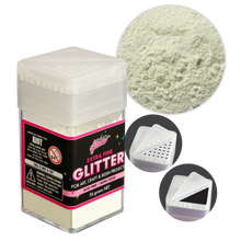 Light Gray Illusions Extra Fine Glitter 0.2mm-Glow In The Dark, Yellow Green (56g) Glitter