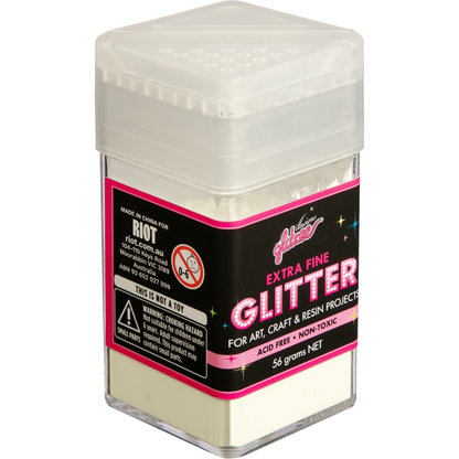 Light Gray Illusions Extra Fine Glitter 0.2mm-Glow In The Dark, Yellow Green (56g) Glitter
