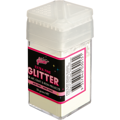 Light Gray Illusions Extra Fine Glitter 0.2mm-Glow In The Dark, Yellow Green (56g) Glitter