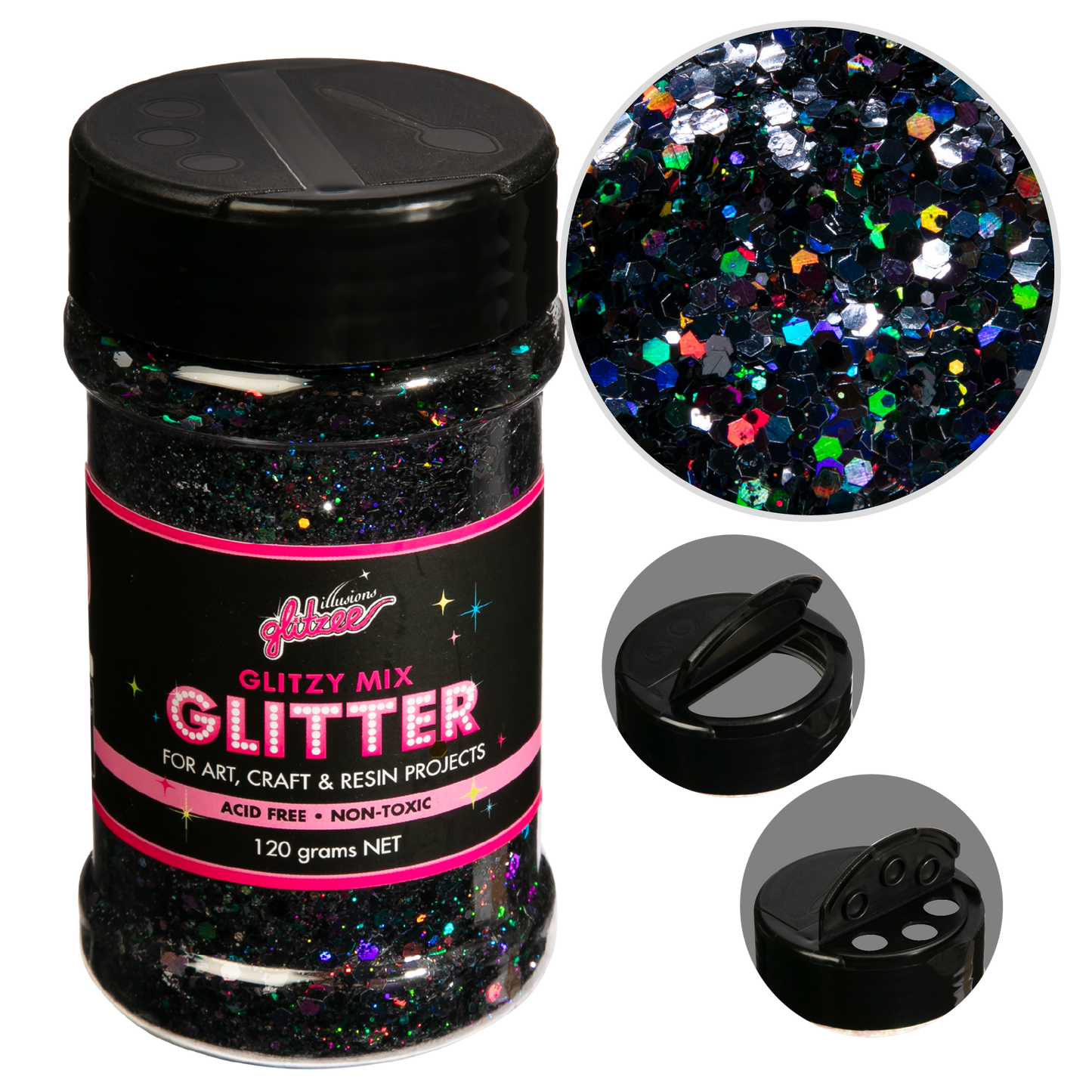 Black Illusions Glitzy Mix Specialty Glitter-Onyx (113g) Glitter