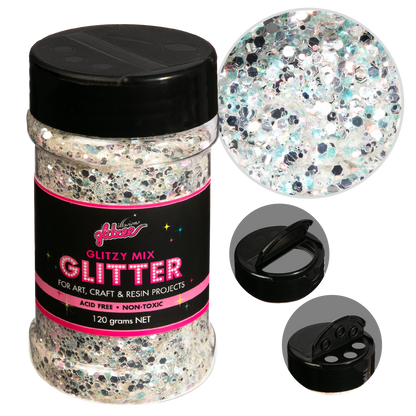 Thistle Illusions Glitzy Mix Specialty Glitter-Glitz Silver (113g) Glitter