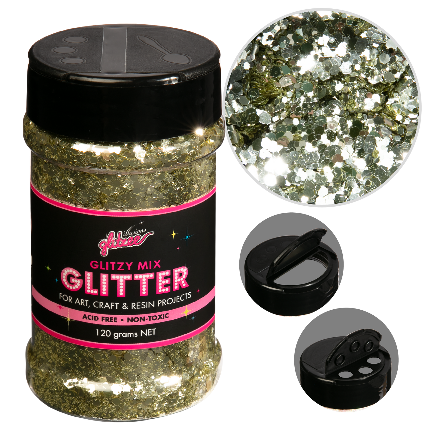 Dark Slate Gray Illusions Glitzy Mix Specialty Glitter-Glitz Gold (113g) Glitter