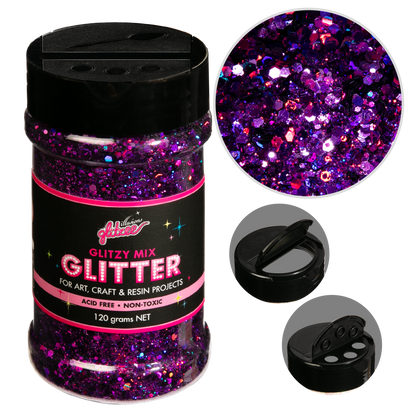 Black Illusions Glitzy Mix Specialty Glitter-Grape (113g) Glitter