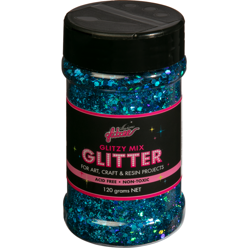 Black Illusions Glitzy Mix Specialty Glitter-Caribbean (113g) Craft Basics