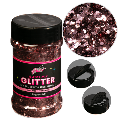 Black Illusions Glitzy Mix Specialty Glitter-Rose Gold (113g) Glitter
