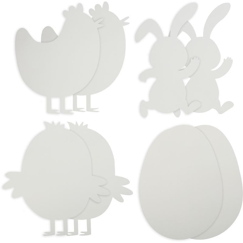Light Gray Art Star Easter Cardboard Cut Out Collage Activity Set-Makes 8 Easter