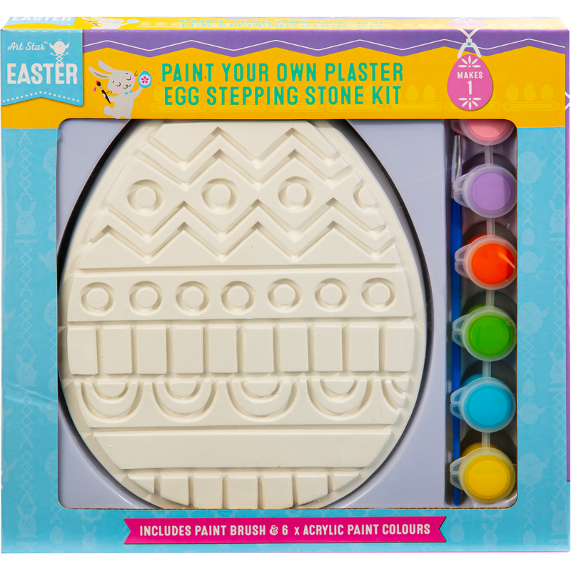 Light Gray Art Star Easter Paint Your Own Plaster Stepping Stone Egg Kit Easter