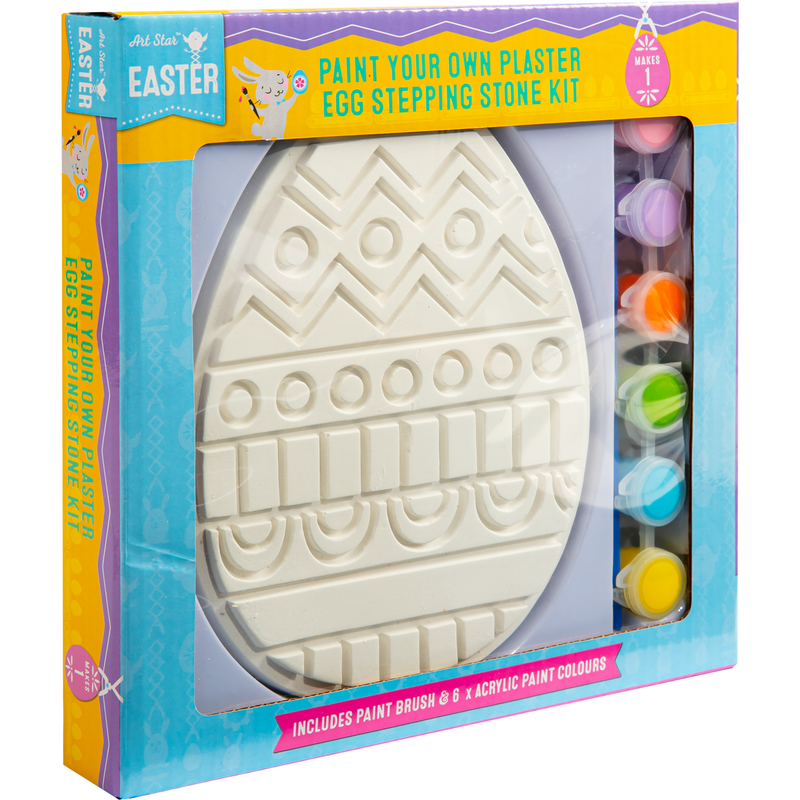 Light Gray Art Star Easter Paint Your Own Plaster Stepping Stone Egg Kit Easter