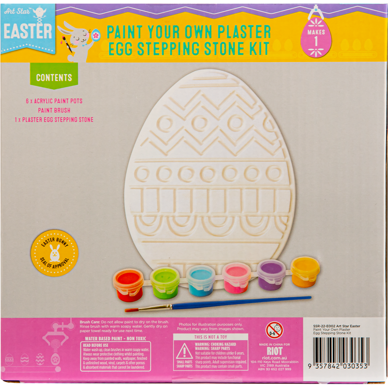 Gray Art Star Easter Paint Your Own Plaster Stepping Stone Egg Kit Easter