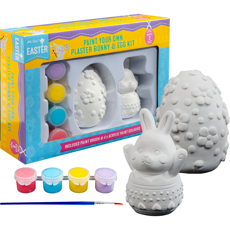 Gray Art Star Easter Paint Your Own Plaster Bunny and Egg Kit Easter