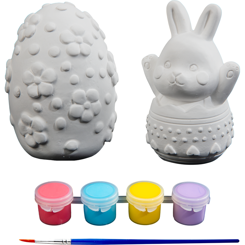 Gray Art Star Easter Paint Your Own Plaster Bunny and Egg Kit Easter