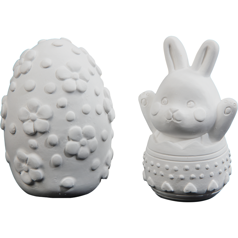 Gray Art Star Easter Paint Your Own Plaster Bunny and Egg Kit Easter